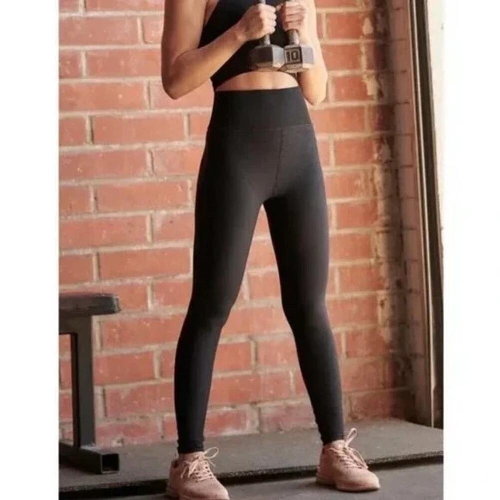 Free People Movement Free Throw Ribbed Leggings Size XS Black Stretch NEW